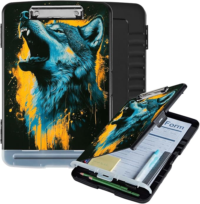 Clipboard with Storage Box & Pen Holder, Heavy Duty Clip Boards 8.5x11 by Unknown