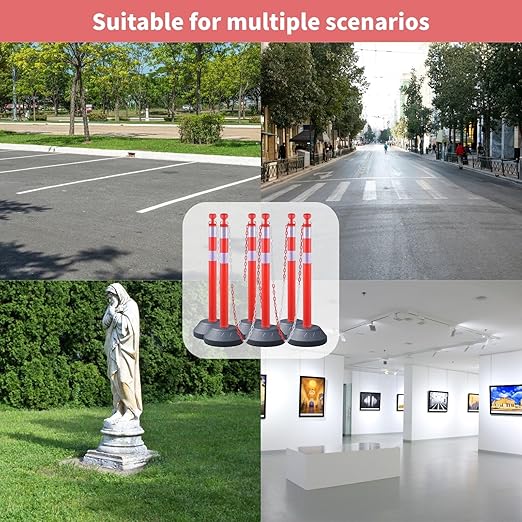 6 Pack Traffic Delineator Post Cones - Image 7