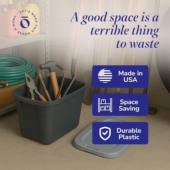 HOMZ Durable Molded Bin, Plastic Storage Container - Image 5