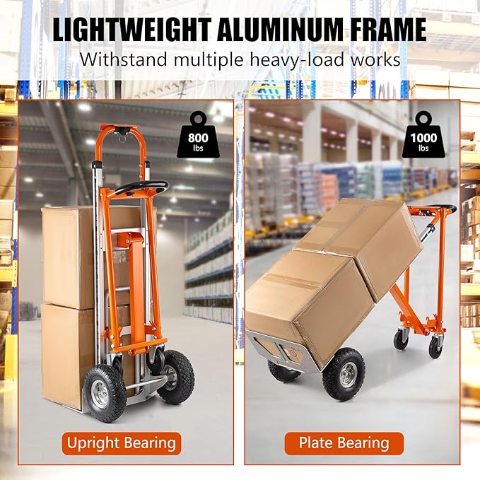 3in1 Convertible Hand Truck, Aluminum Hand Trucks 880 lb Capacity, Utility - Image 4