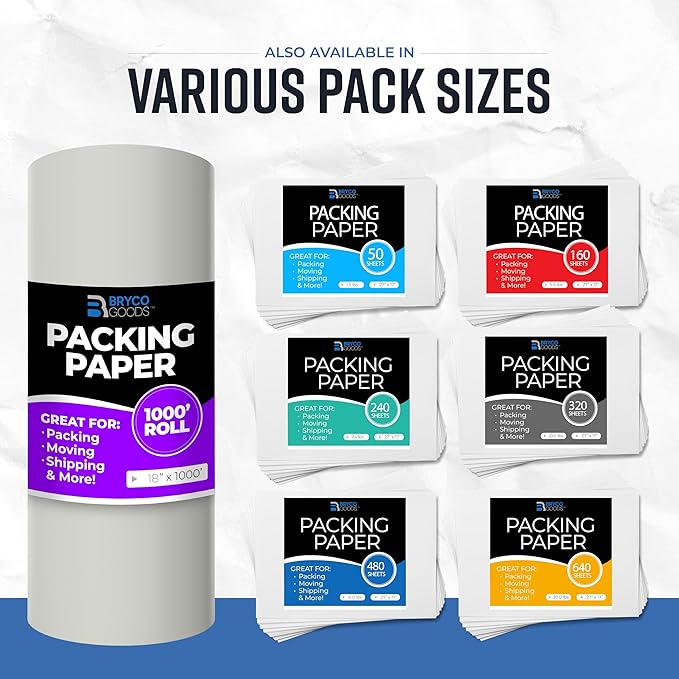 Bryco Goods Large Newsprint Packing Paper Roll - Image 8