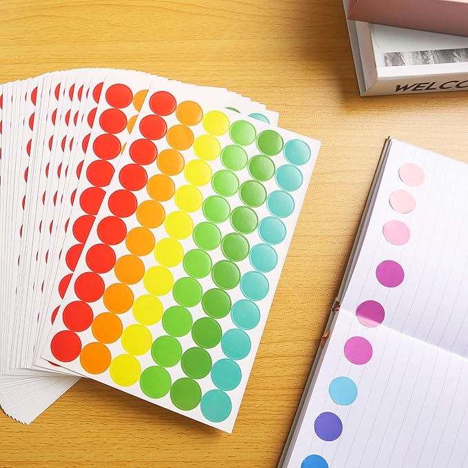 SallyFashion 2160PCS Dot Stickers 3/4 inch Color Coding Labels Round Dot Labels - Image 5