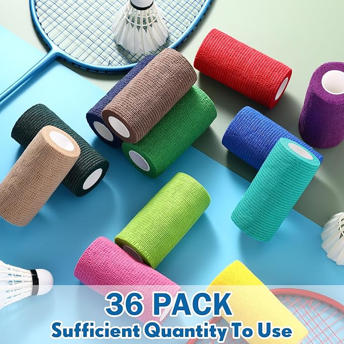 Treela 36 Pcs Self Adherent Bandage 4" X 5 Yard Wrap Breathable Cohesive - Image 5