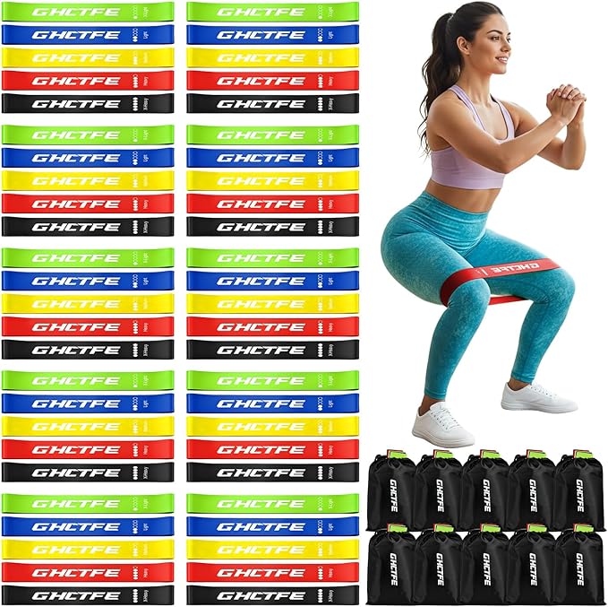 50PCS Resistance Bands Bulk Pack by GHCTFE%E2%80%94SportsWithoutBounds