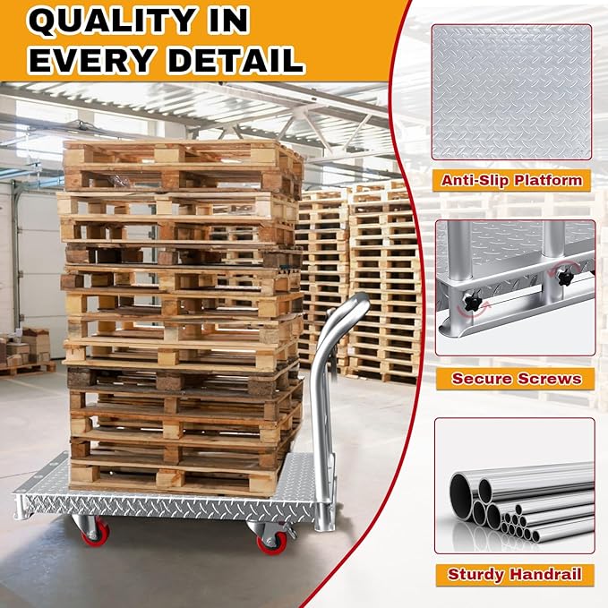 2IN1 Steel Panel Cart Dolly – Heavy Duty Drywall Lumber Truck Cart - Image 6