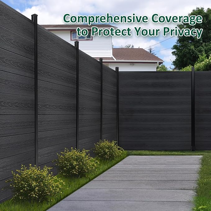 6'' x 6'' Outdoor Privacy Fence, Wind Resistant, Wood Plastic Composite Fence - Image 3