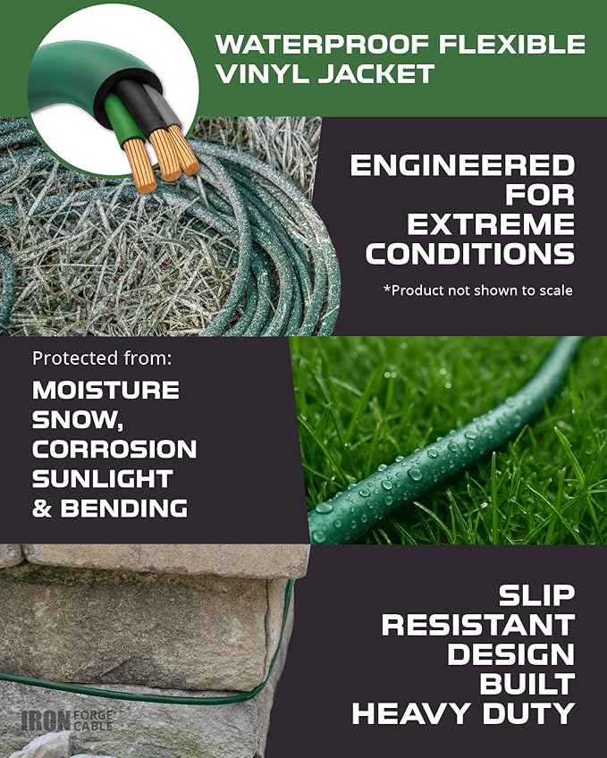 Iron Forge Cable 10ft Green Outdoor Extension Cord - Image 6