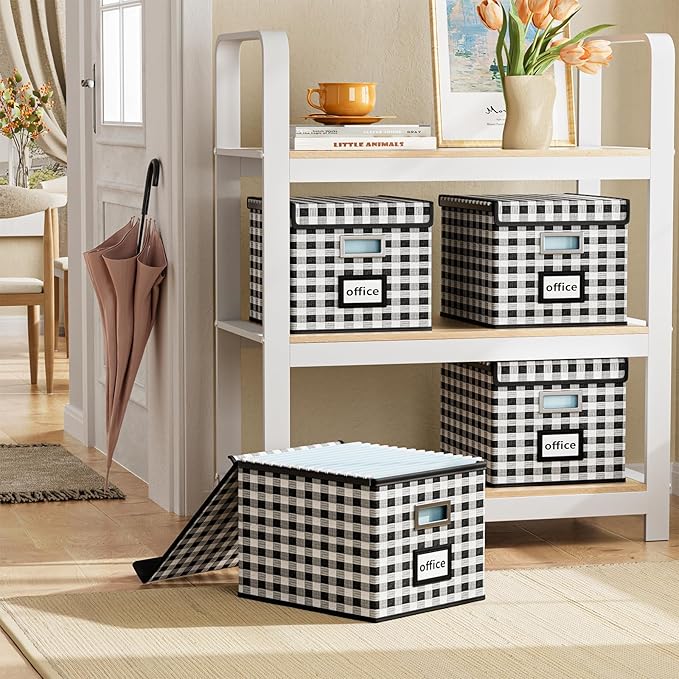 Huolewa Decorative File Organizer Boxes Office Document Storage - Image 2