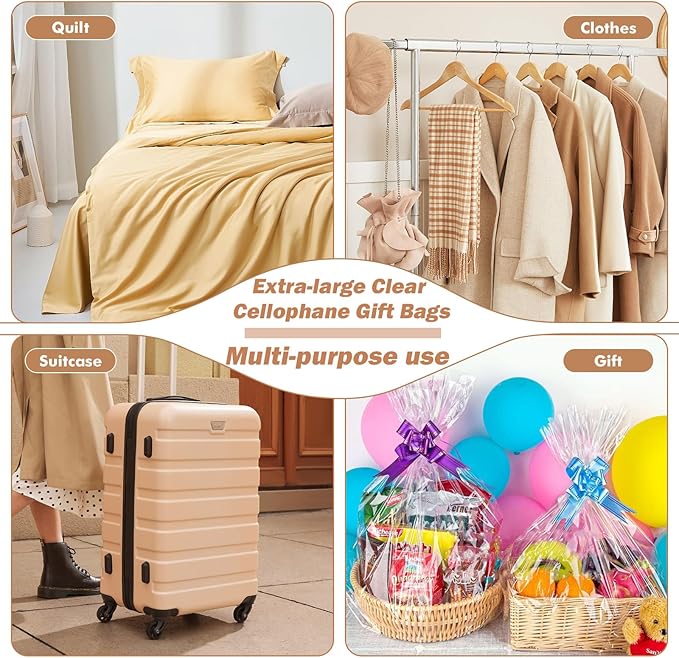 60 Packs Large Clear Cellophane Bags 14x20 18x24 24x30 Inches Jumbo Gift Basket - Image 7
