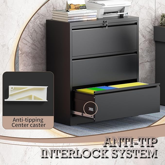 3 Drawer Lateral File Cabinet - Image 7