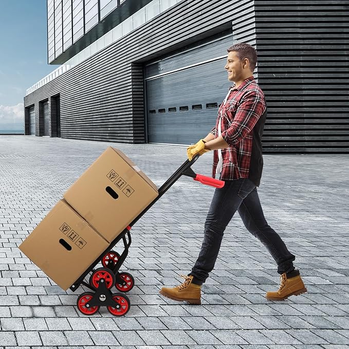 RedSwing Stair Climbing Hand Truck - 330lb Heavy Duty 6-Wheel Dolly Cart - Image 8