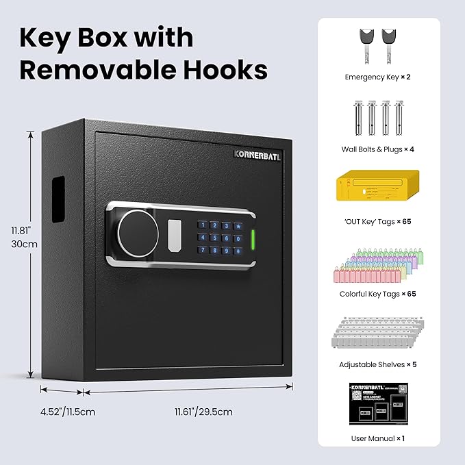 Heavy Duty 64 Keys Electronic Key Lock Box Wall Mount - Image 4