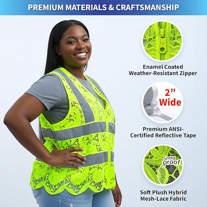 Lace-Mesh Safety Vest for Women & Men - Image 4