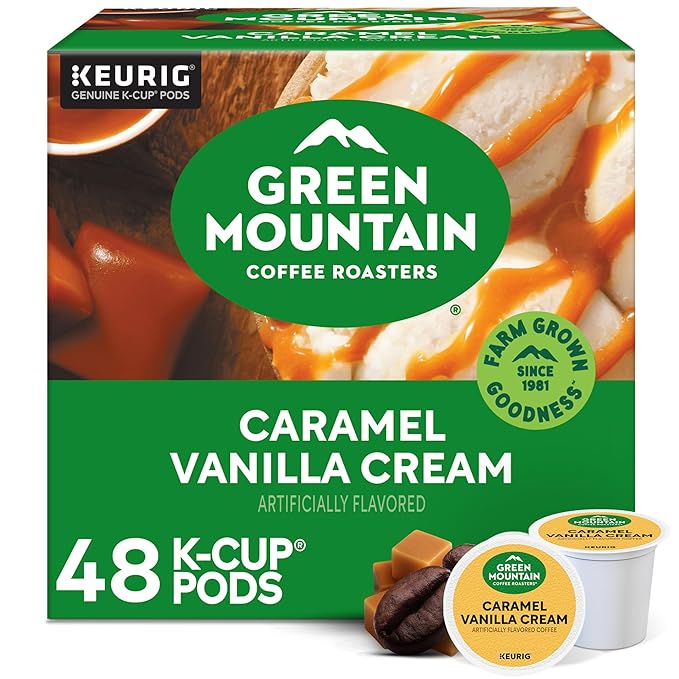 Green Mountain Coffee Roasters Caramel Vanilla Cream, Single-Serve Keurig K-Cup by GreenMountainCoffeeRoasters