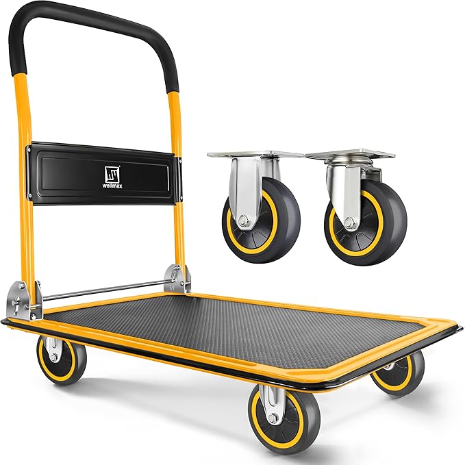 Push Cart Dolly by Wellmax, Moving Platform Hand Truck, Foldable by Wellmax