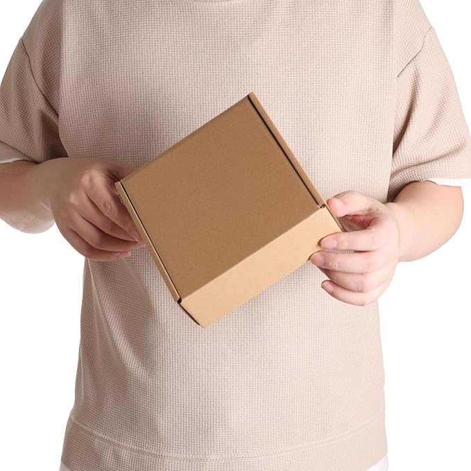 PHAREGE 6x6x2 inch Shipping Boxes Bulk 50 Pack Brown, Tab Lock Tuck Top Mailer - Image 4