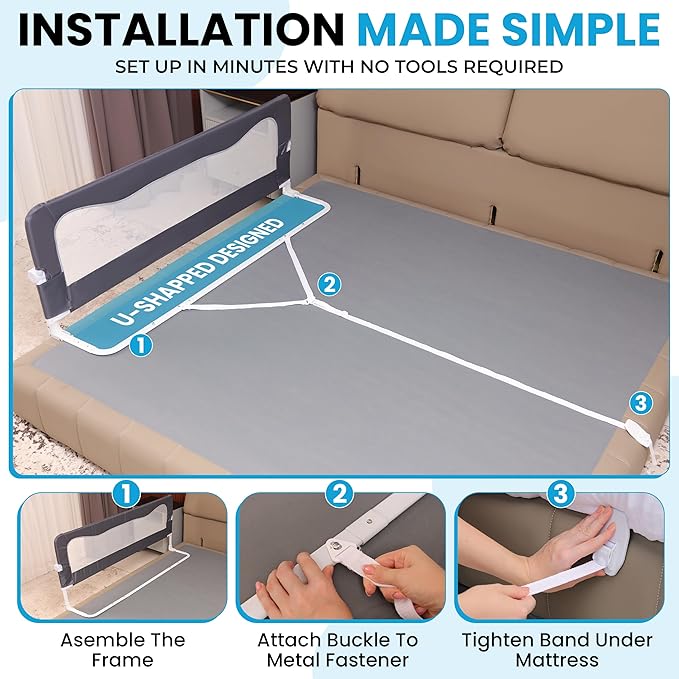 TotCraft MiniFlex Adjustable Length & Height Bed Rail - Image 7