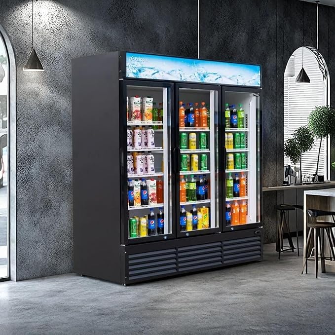 Merchandiser Refrigerator 3 Glass Door, 56 cu ft Beverage Display Cooler - Image 3