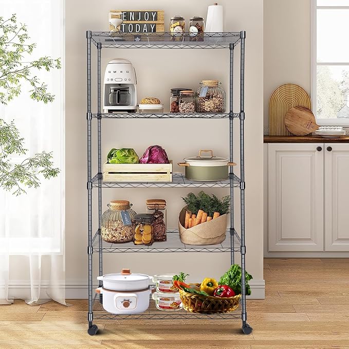 Whitmor 5 Tier Shelving Unit, Adjustable Storage Shelves - Image 5
