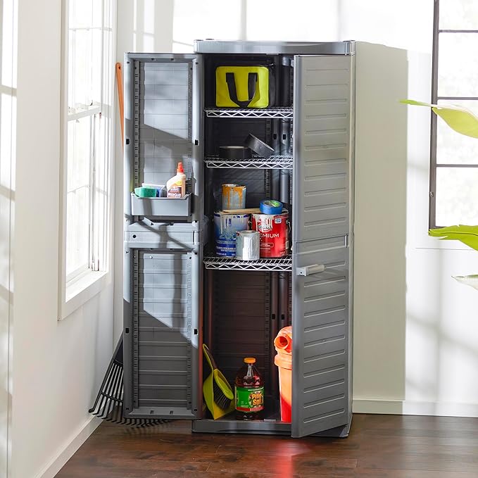 Gracious Living 3-Shelf Base Cabinet, MaxIt Lockable Utility Storage - Image 5