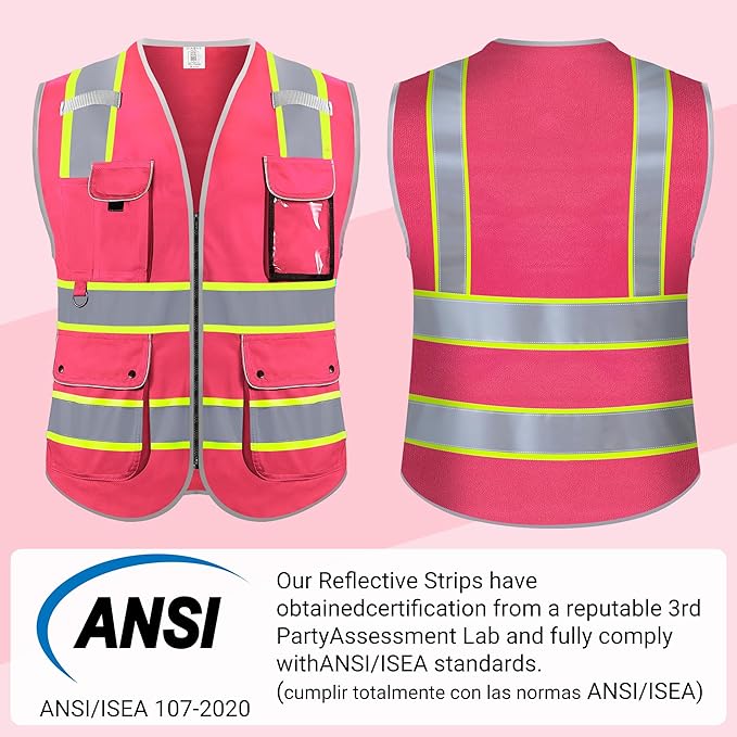 Reflective Safety Vest for Men Women, High Visibility Safety Vest - Image 7