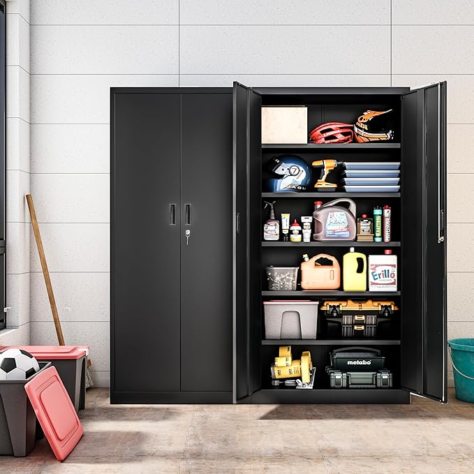 Metal Storage Cabinet, 71 Inch Tall Metal Storage Cabinet - Image 9