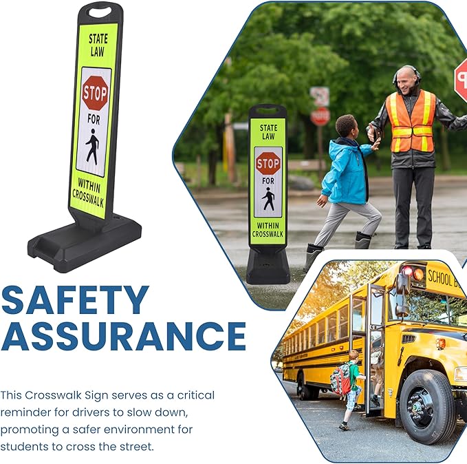OrangeStar 43" Pedestrian Crossing and Stop Sign, Traffic Control - Image 4