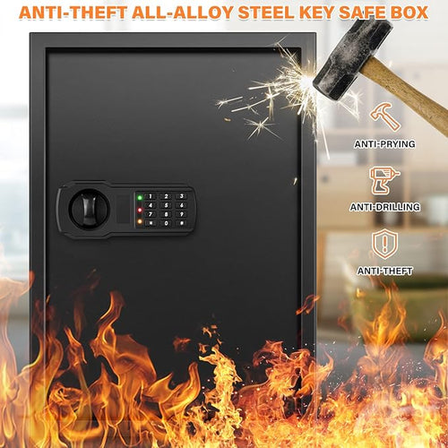 144 Keys Fireproof Key Cabinet, Anti-Theft Heavy Duty Key Lock Box - Image 2