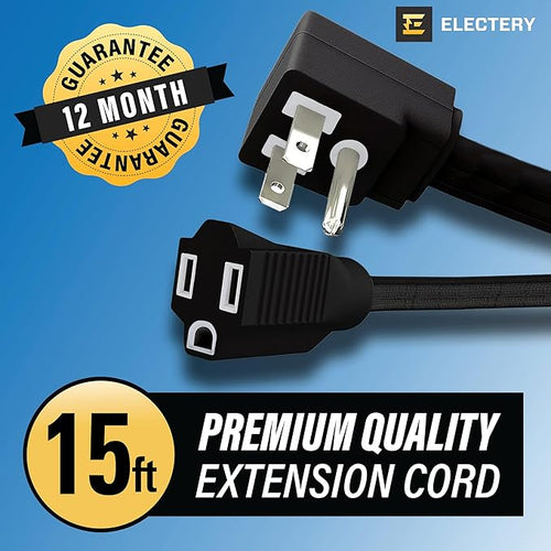 15 ft Heavy Duty Appliance Extension Cord, 14 AWG, 15A 125V 1875W, 3 Prong Flat - Image 2
