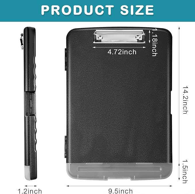 Epakh 4 Pcs Clipboard with Storage Plastic Nursing Clipboard with Pen Holder - Image 2