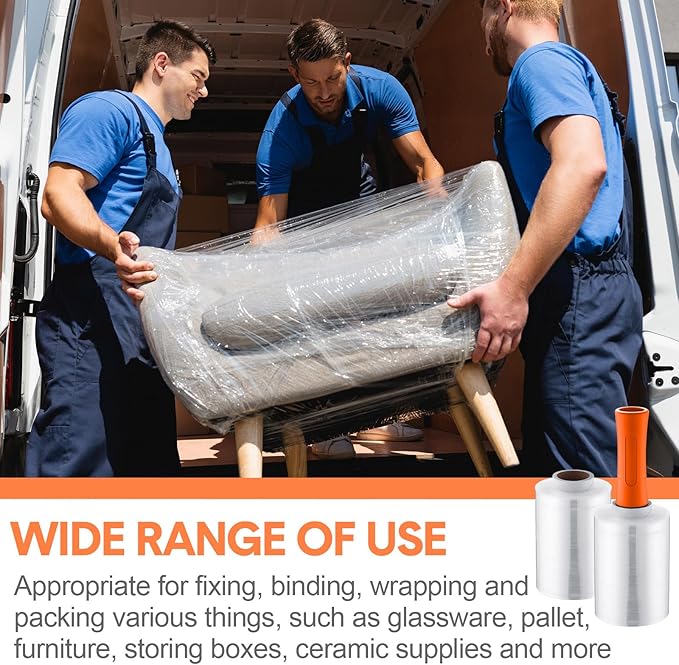 Jutom 8 Pcs Clear Stretch Wrap Roll Plastic Wrap - Image 6