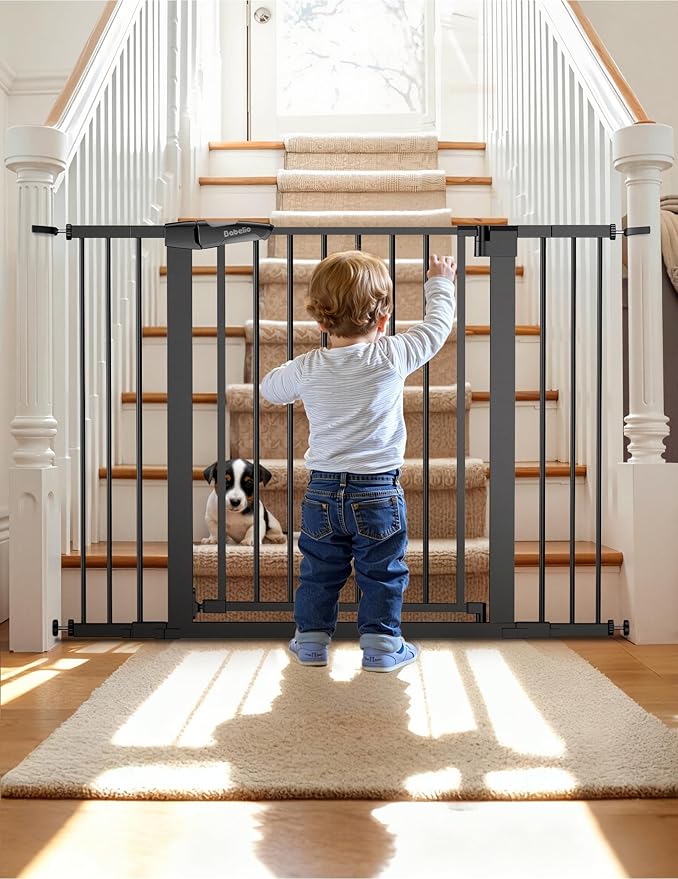 Babelio Metal Auto Close Baby Gate PressGuard P7, Extra Wide Pet Gate by BABELIO