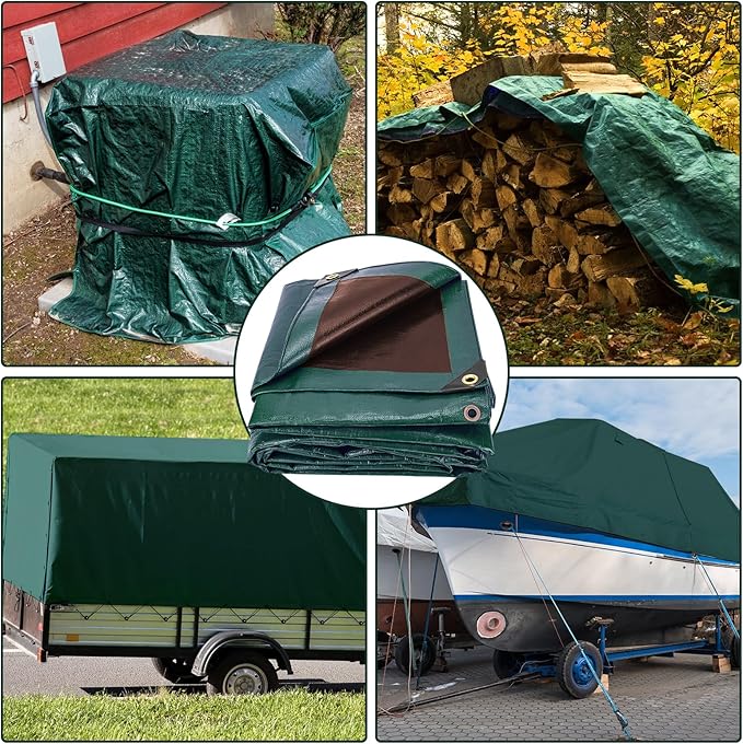Tarp 12x16 Feet 16 Mil Heavy Duty Waterproof Tarp, Large Multipurpose Cover - Image 7