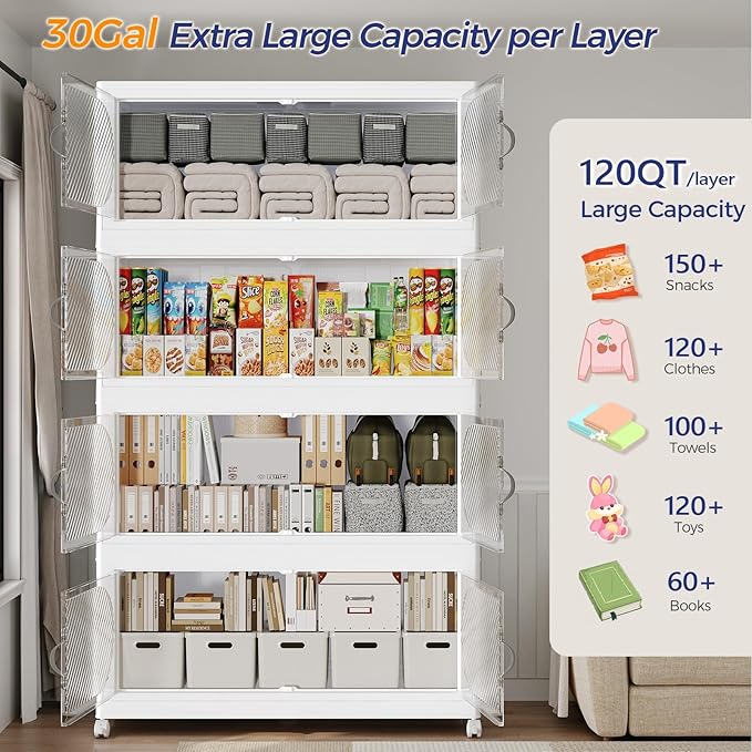600QT Plastic Stackable Storage Bins - Image 3