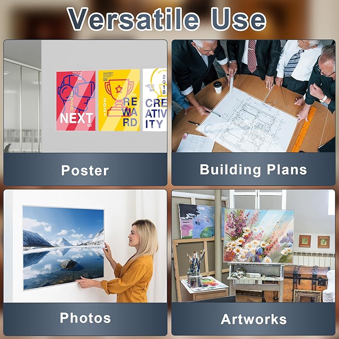 AKONEGE 2 Pcs 18" x 24" Rigid Print Protectors Clear Hard Sheet Protectors - Image 5