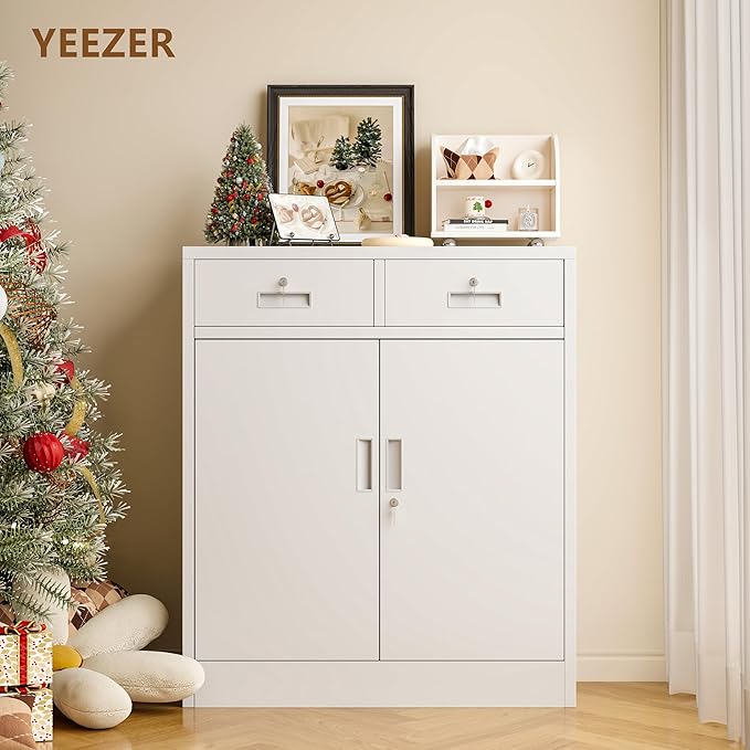 Metal Storage Cabinet, 36 Inch Tall Metal Storage Cabinet - Image 2