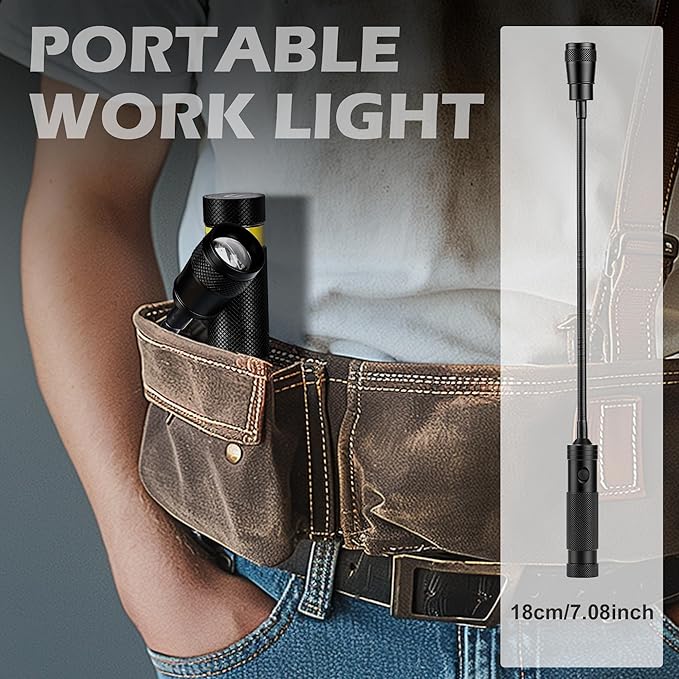 LED Work Light, 500 Lumen Gooseneck Magnetic Light, Zoomable Flexible Led - Image 5