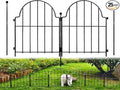 Garden Fence, 22 in x 27.5 ft Arched Rustproof Metal No Dig Fence Garden Fence by Blingluck