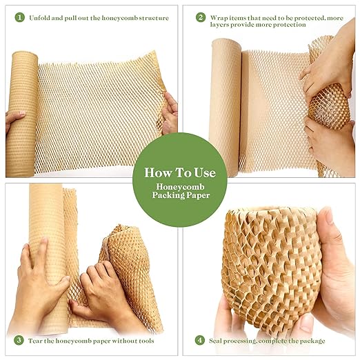 Honeycomb Packing Paper, Recyclable Honeycomb Paper Moving Supplies Bubble - Image 4