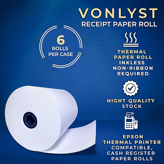 3 1/8 x 230 Thermal Paper Receipt Roll - Image 5