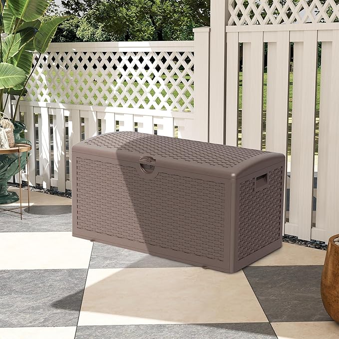 80 Gallon Pro Resin Deck Box, Waterproof Outdoor Storage Bin - Image 8