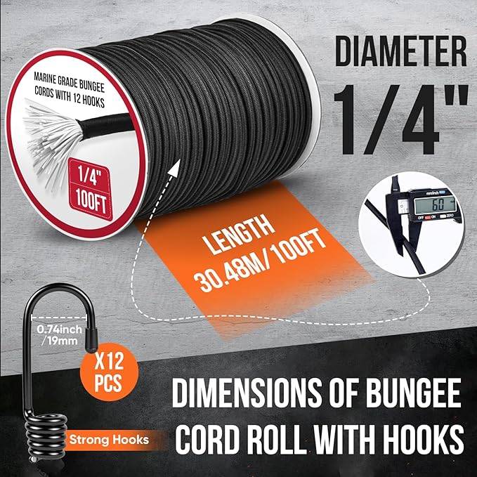 Marine Grade Heavy Duty Bungee Cord Roll - Image 2
