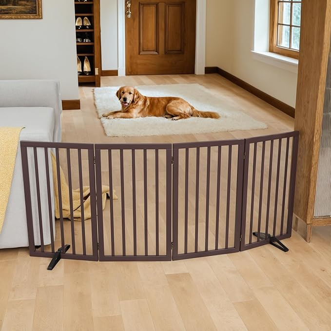 Dog Gate for Doorways 32" Tall Freestanding Dog Gate for Stair Foldable Pet - Image 7