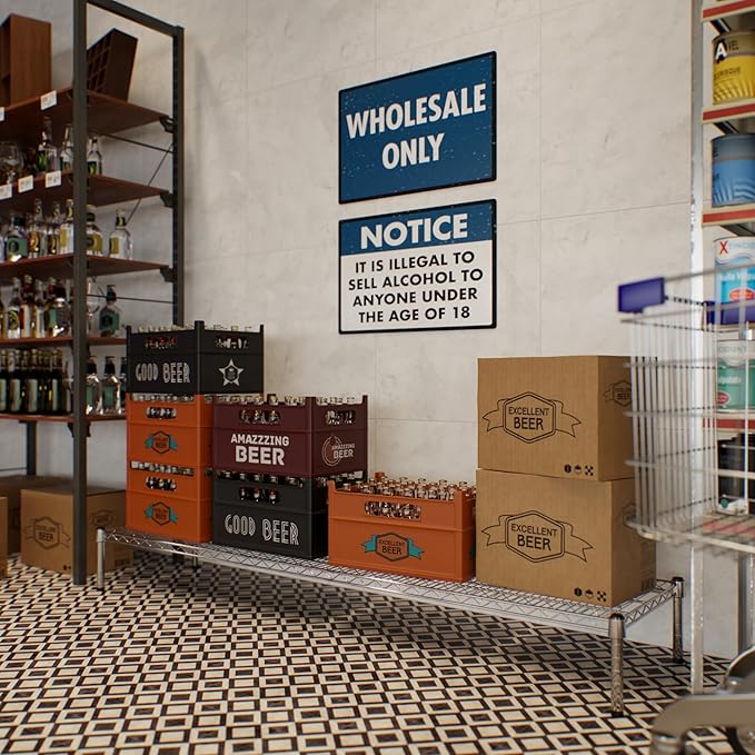 18" Deep x 72" Wide x 8" Height Wire Shelving Kit | 1-Tier | NSF Commercial - Image 7