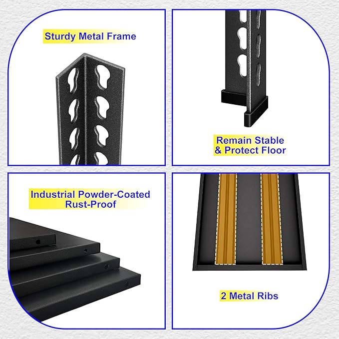 40" W Garage Shelving Heavy Duty, 900 Lbs Loads Garage Storage Shelves Heavy - Image 5
