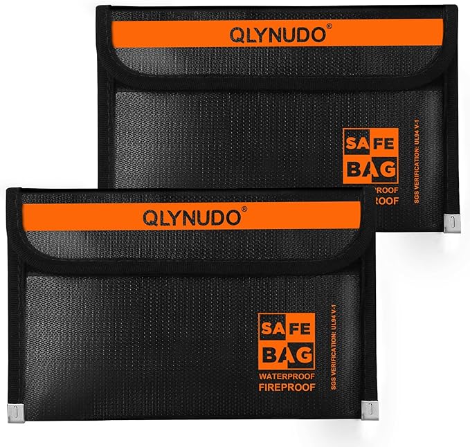 Small Fireproof Document Bag, Fireproof Pouch Set by QLYNUDO