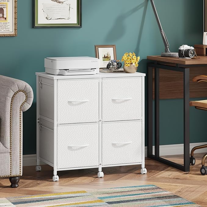 4 Drawer Lateral File Cabinet, Mobile Filing Cabinet - Image 2