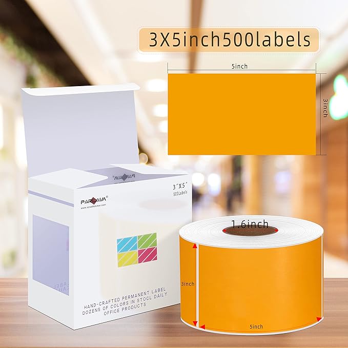 PARLAIM 5" x 3" Rectangle Color Coding Labels, 500 per Inventory Labels Color - Image 2