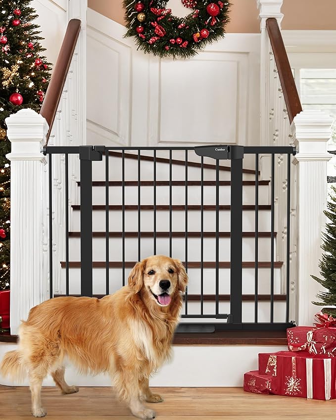 Cumbor 29.7-46" Baby Gate for Stairs, Mom's Choice Awards Winner-Auto Close Dog by Cumbor