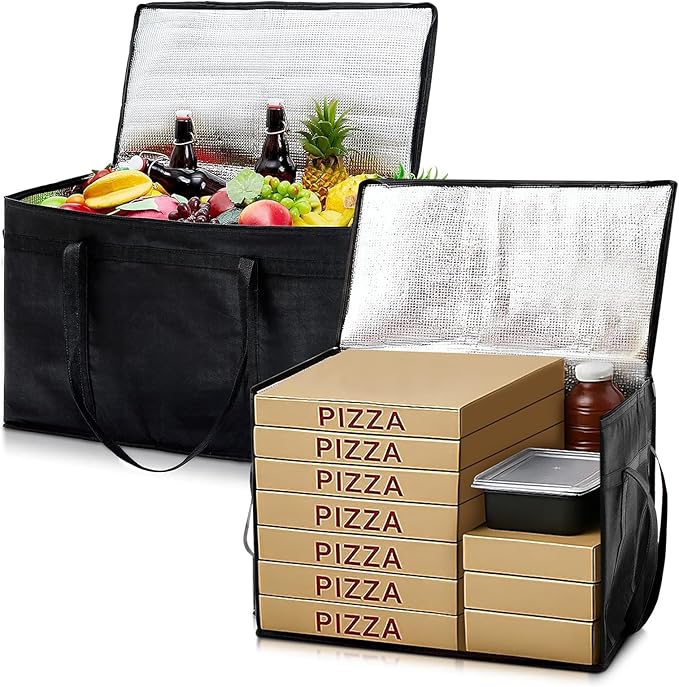 Maxcheck 2 Pcs Insulated Bags for Food Delivery XXXL Large Capacity Hot Grocery by Maxcheck